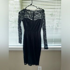 Lulus Black Lace Midi Dress XS